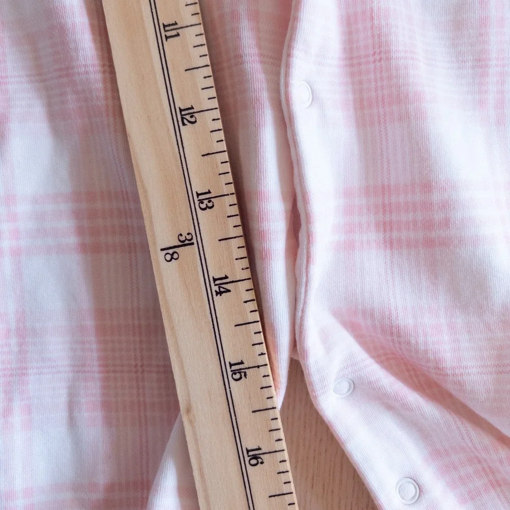 Ralph Lauren Convertible Romper Gown Pink Plaid Snap Front Baby Girl 6 Months
